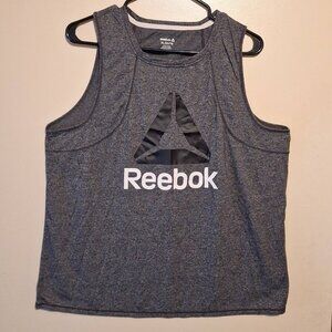 Reebok Athletic Tank Top – Women’s XL – Gray Logo Gym Workout Shirt